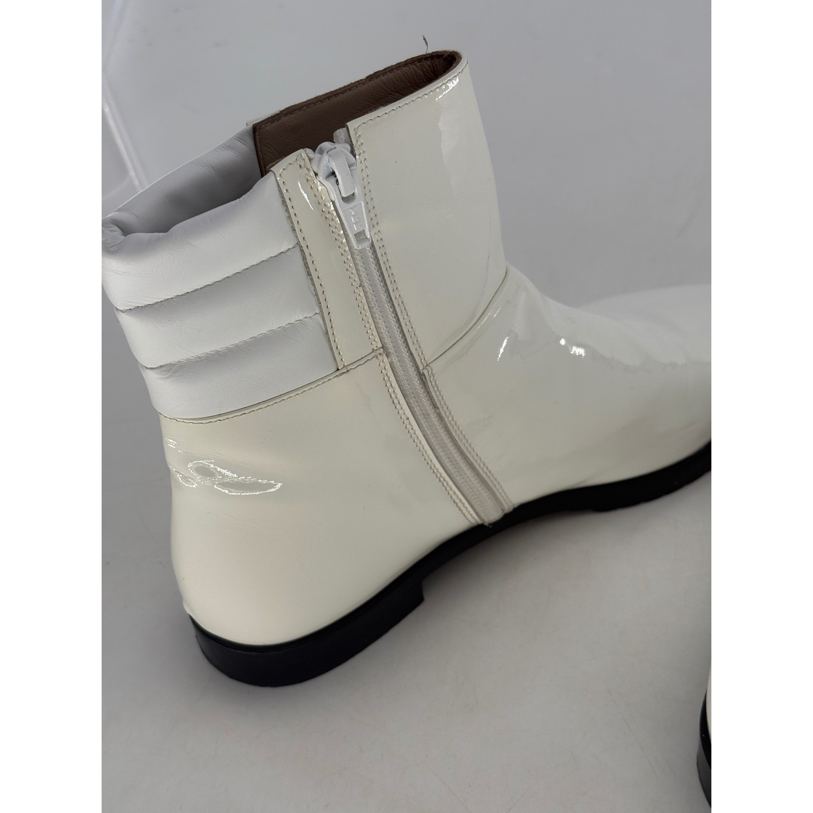 Daniella Shevel Boots Moon Ankle Patent Leather Women Size 7 White — image 6 of 8